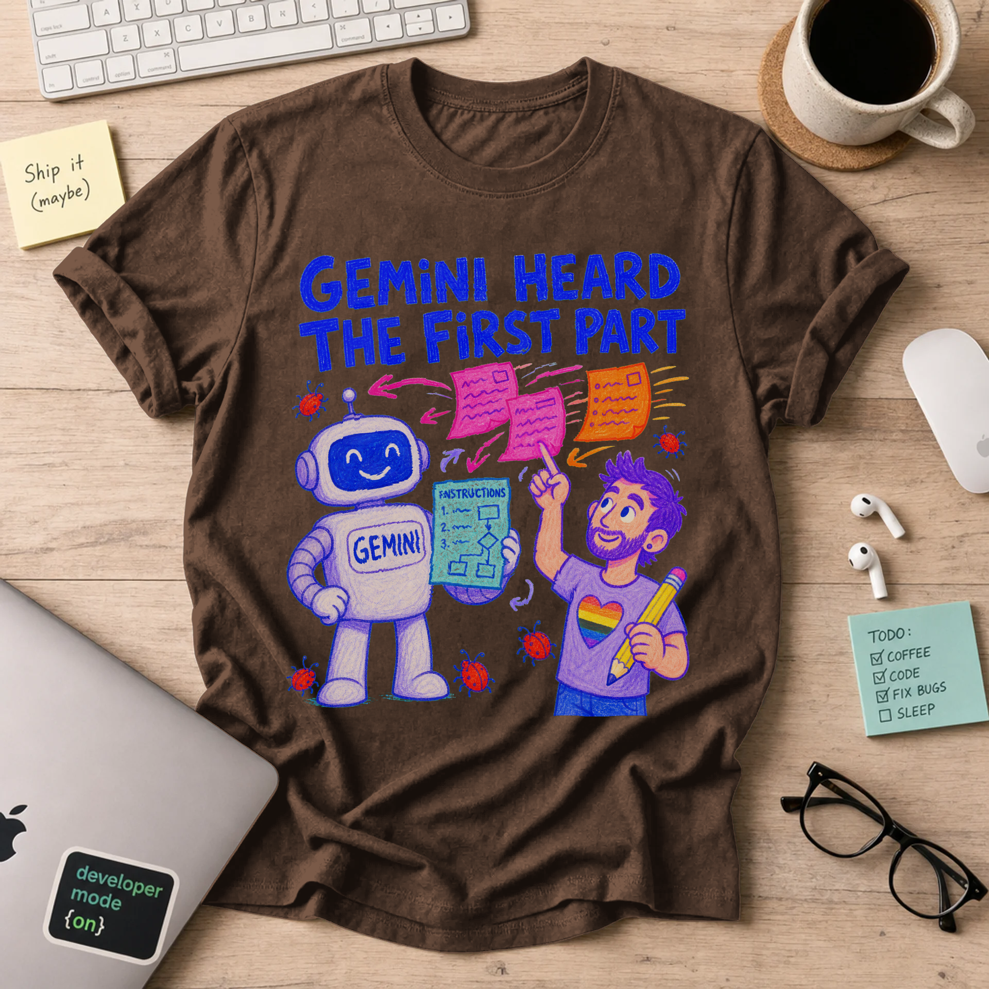 Gemini Heard the First Part Shirt — Dark Chocolate