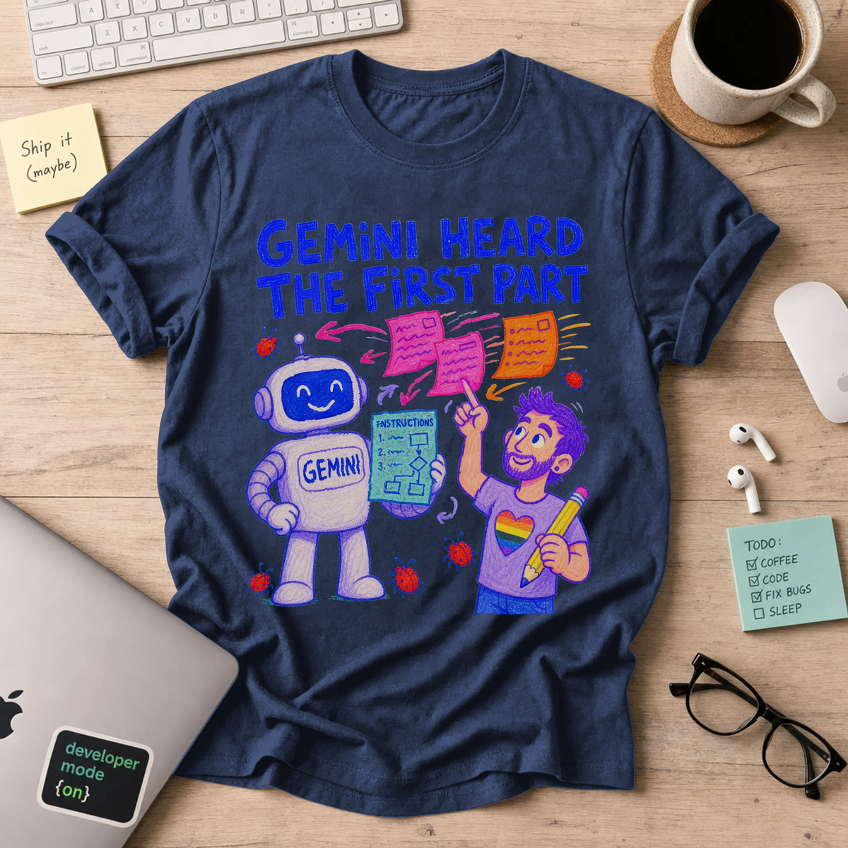 Gemini Heard the First Part Shirt — Navy