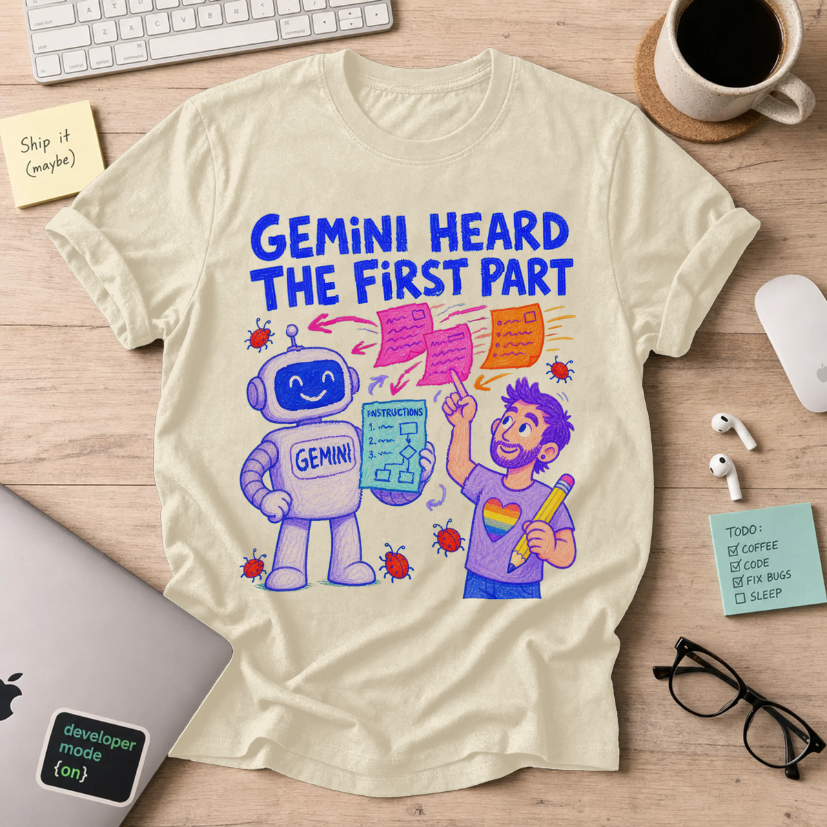 Gemini Heard the First Part Shirt — Natural
