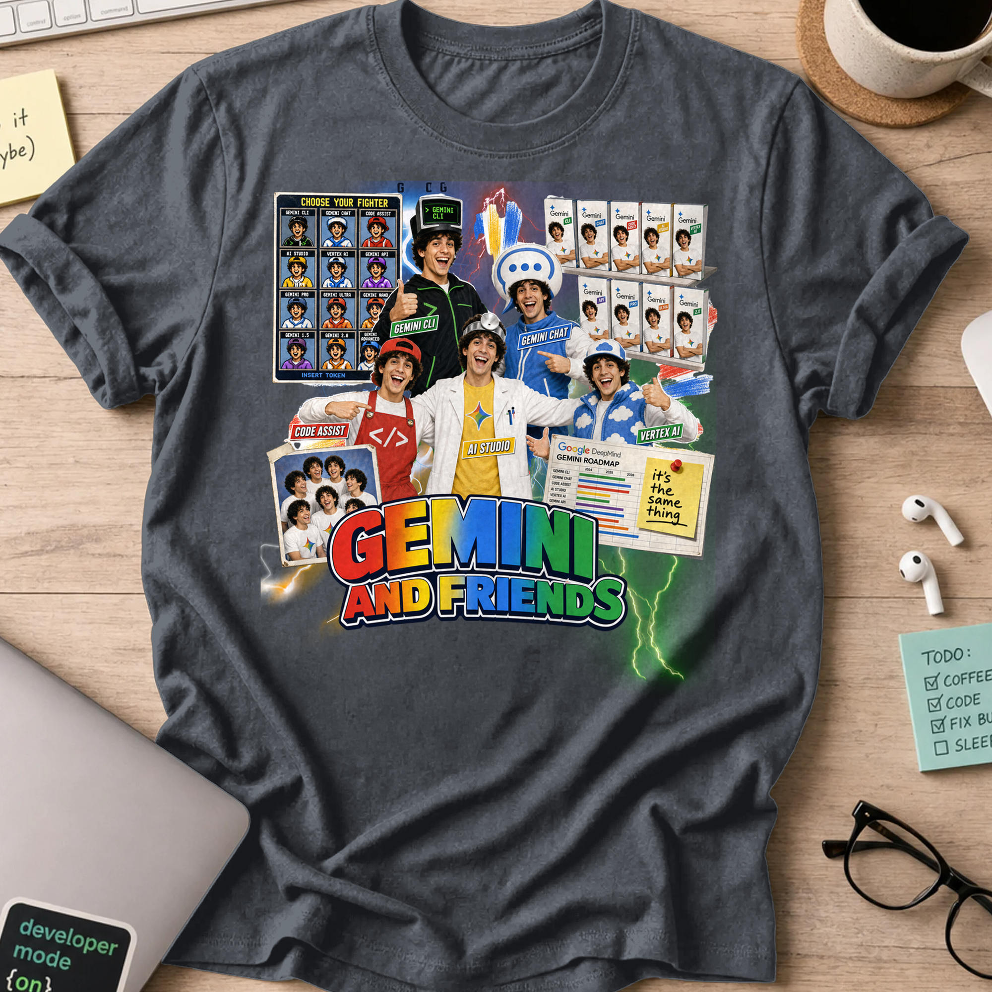 Gemini And Friends Shirt - Dark Heather