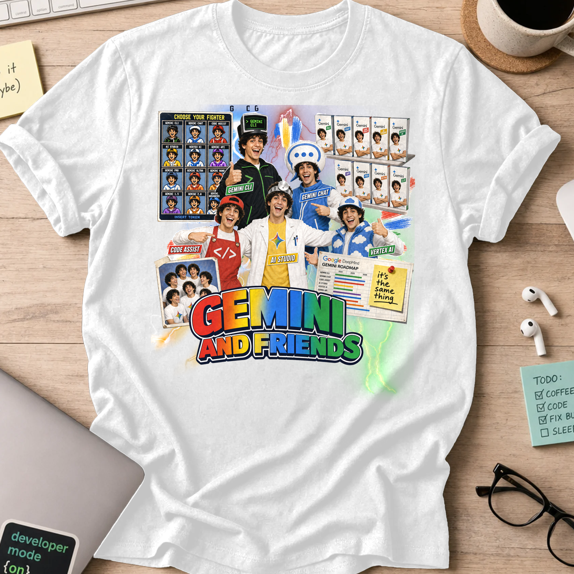 Gemini And Friends Shirt - White