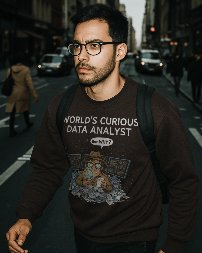 Code Culture world's curious data analyst sweatshirt funny programmer Sweatshirt in S — Code Culture developer clothing