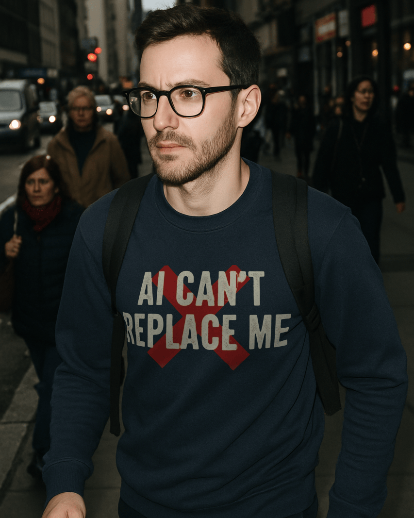 Code Culture ai cant replace me sweatshirt funny programmer Sweatshirt in S — Code Culture developer clothing
