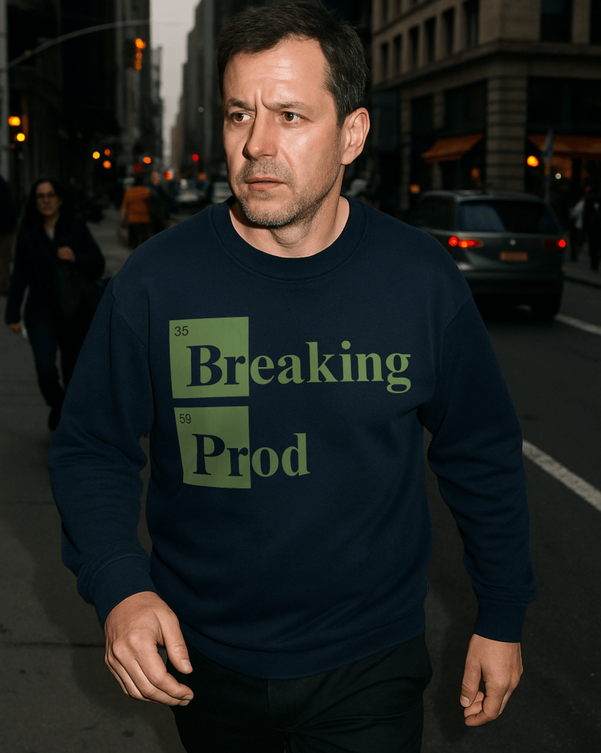 Code Culture Breaking Prod sweatshirt funny programmer Sweatshirt in S — Code Culture developer clothing