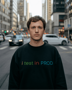 i test in PROD sweatshirt