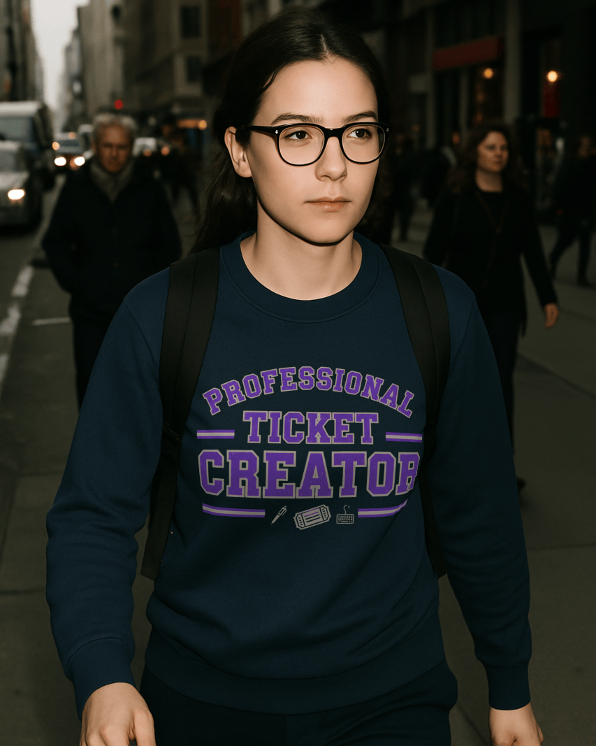 Code Culture professional ticket creator sweatshirt funny programmer Sweatshirt in S — Code Culture developer clothing