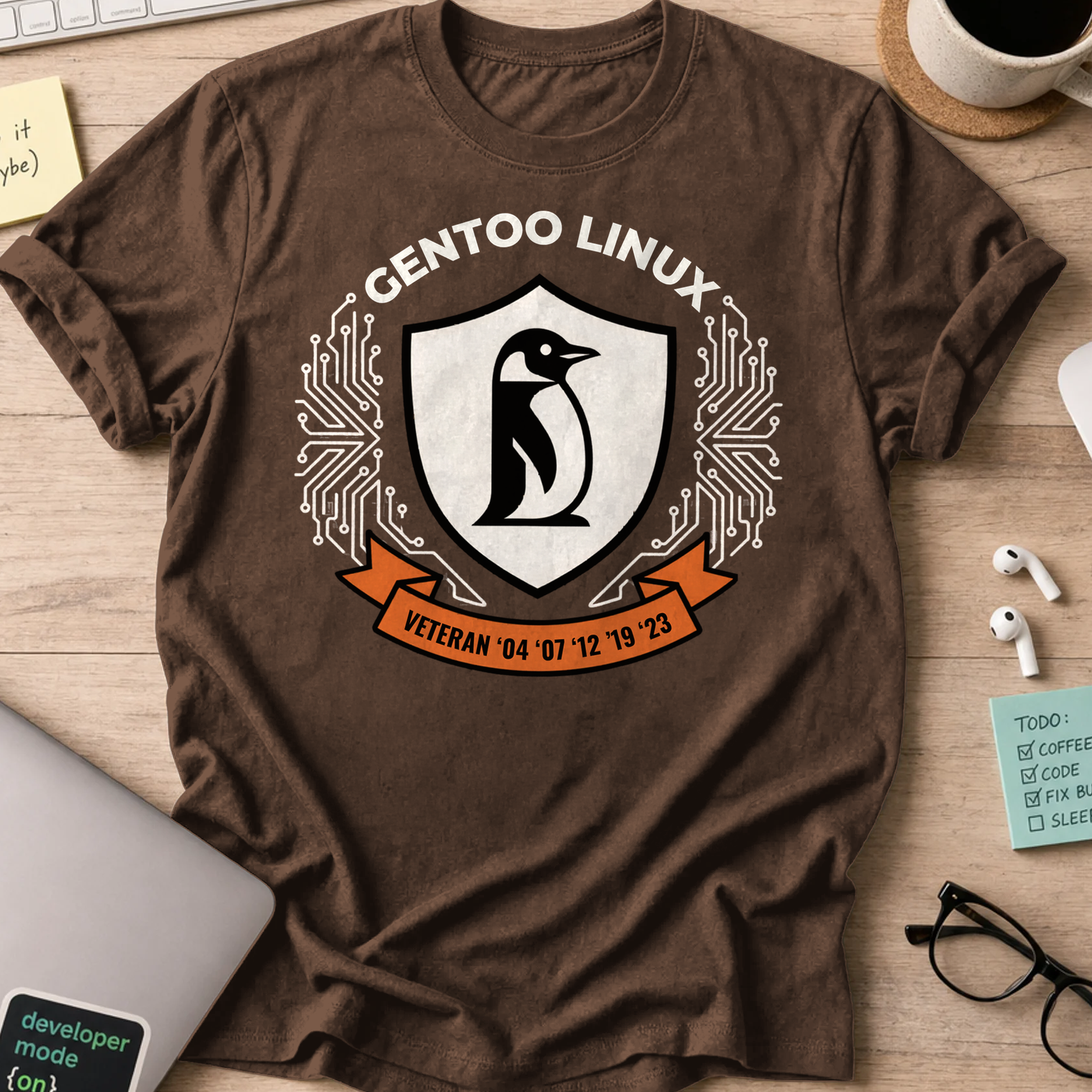 Gentoo Linux Shirt - Dark Chocolate
