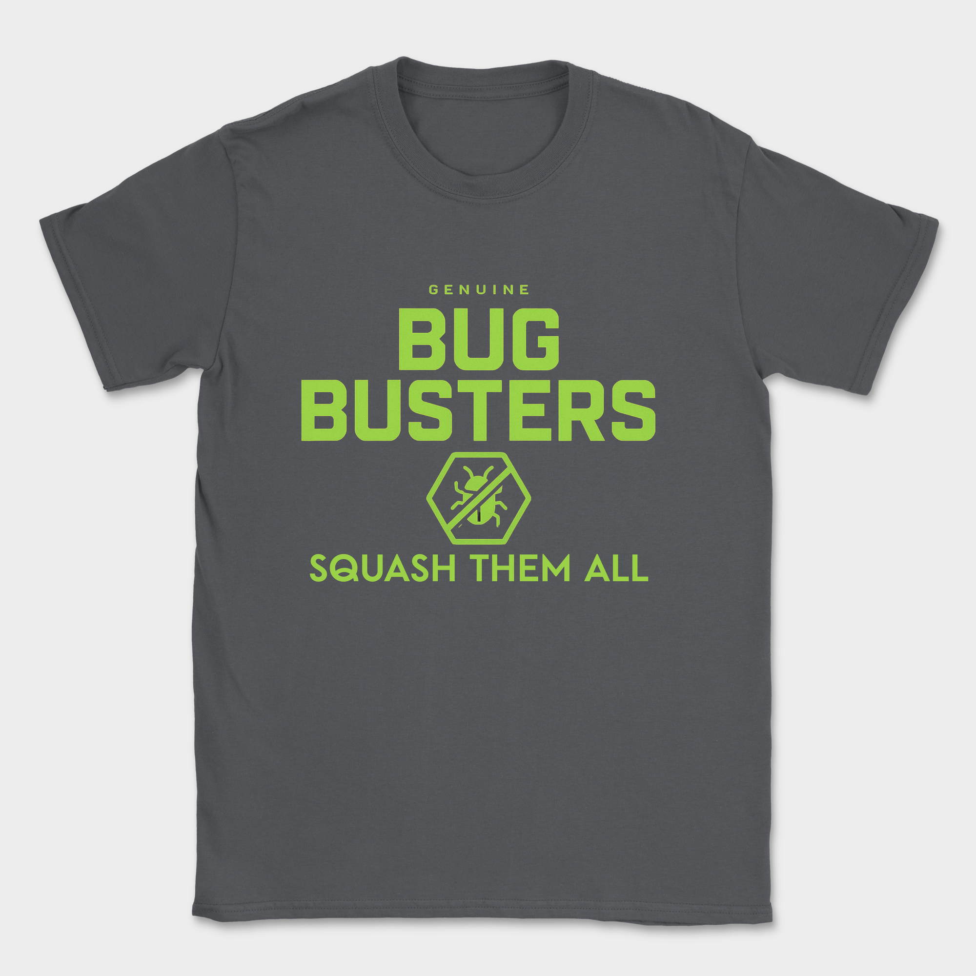 genuine bug buster shirt — Dark Heather Grey
