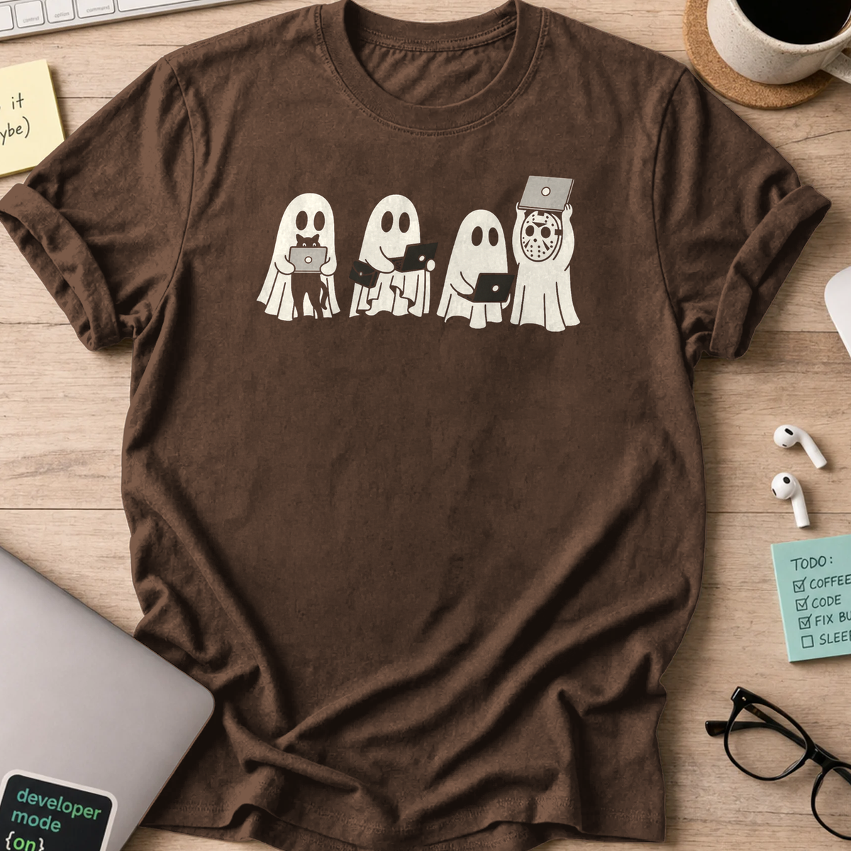 ghost team shirt - Dark Chocolate