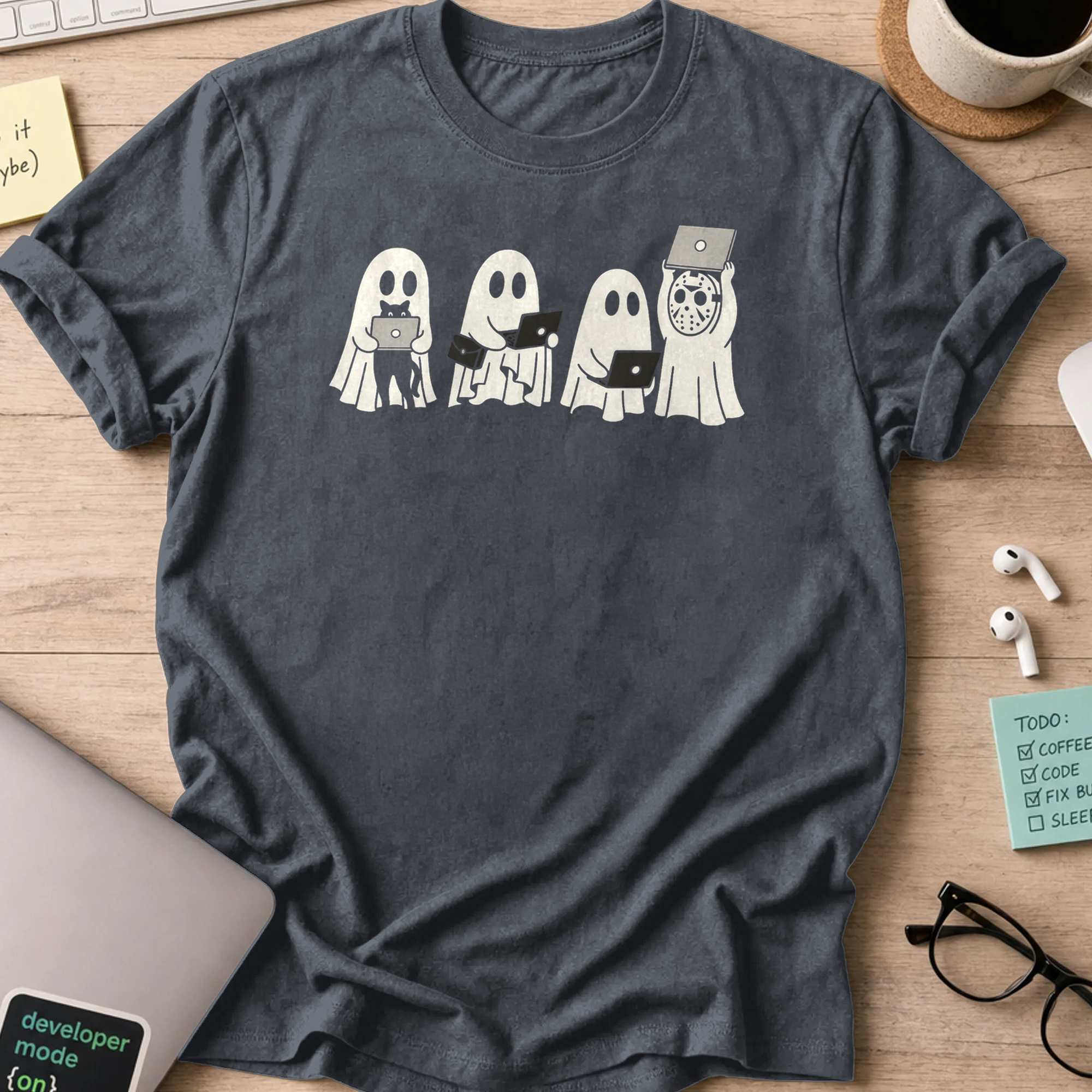 ghost team shirt - Dark Heather