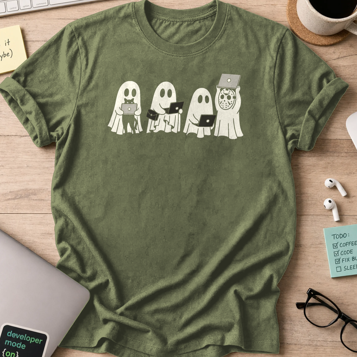 ghost team shirt - Military Green