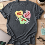 girl code hearts shirt - Dark Heather