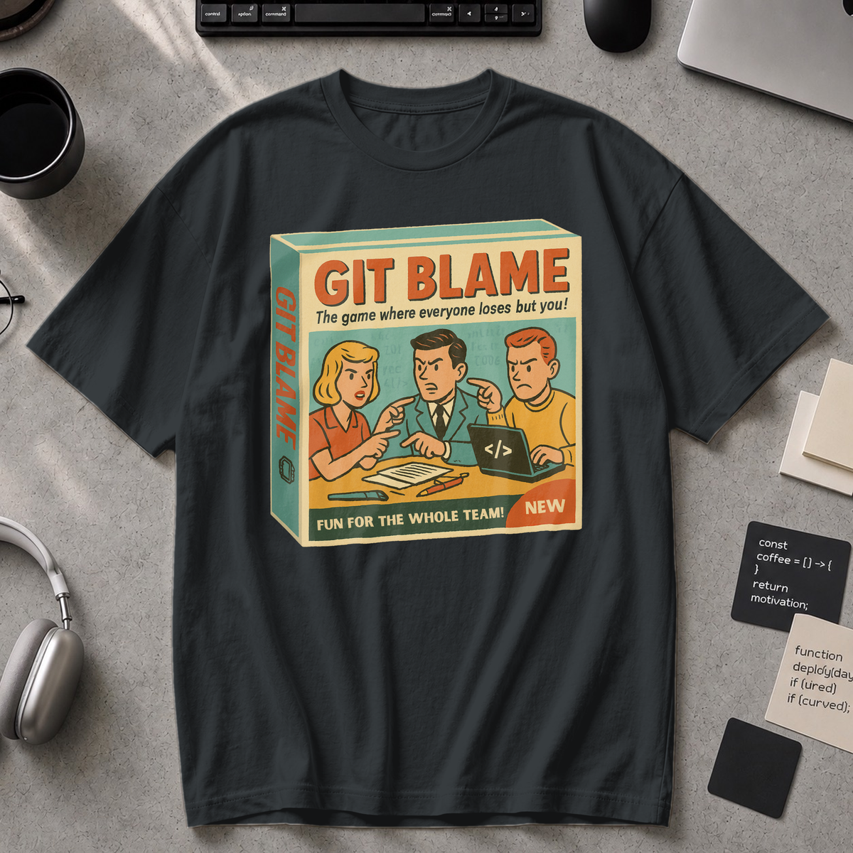 git blame game Premium Shirt - Black