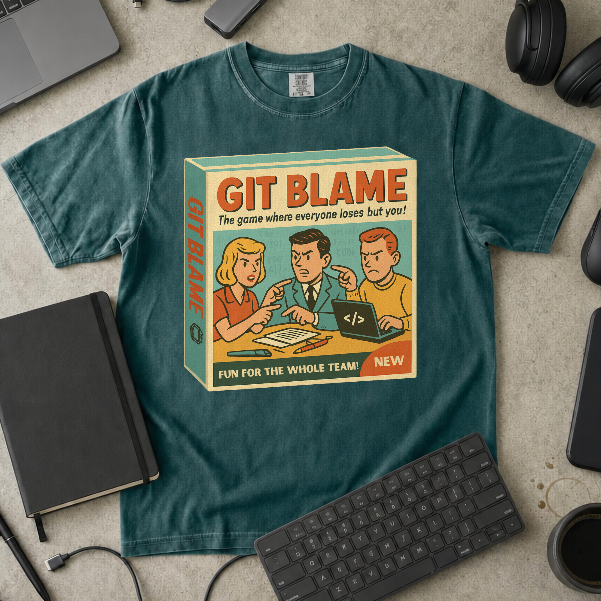 git blame game Premium Shirt — blue spruce Premium Shirt mock-up