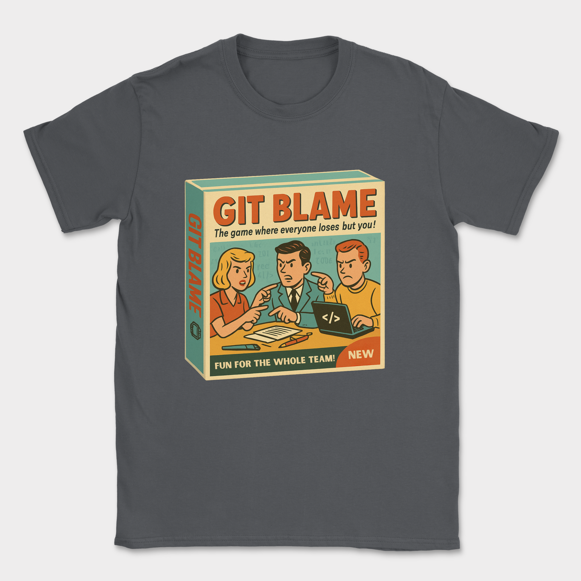 git blame game shirt — Dark Heather Grey