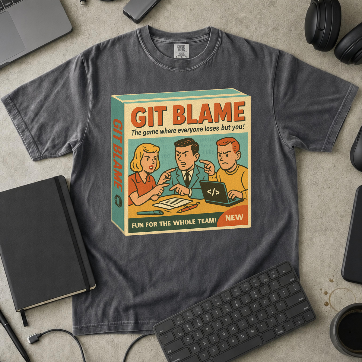 git blame game Premium Shirt — pepper Premium Shirt mock-up