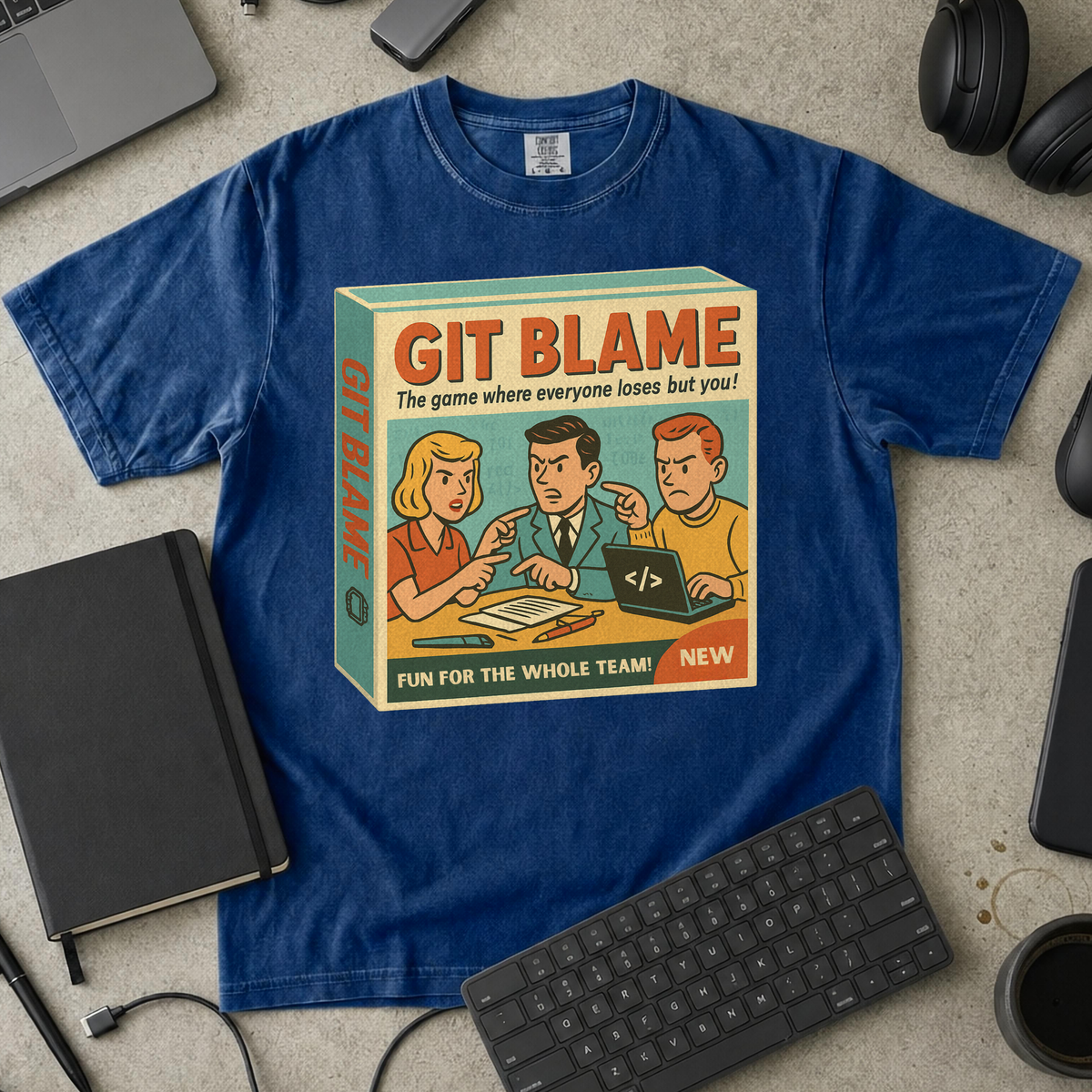 git blame game Premium Shirt — true navy Premium Shirt mock-up