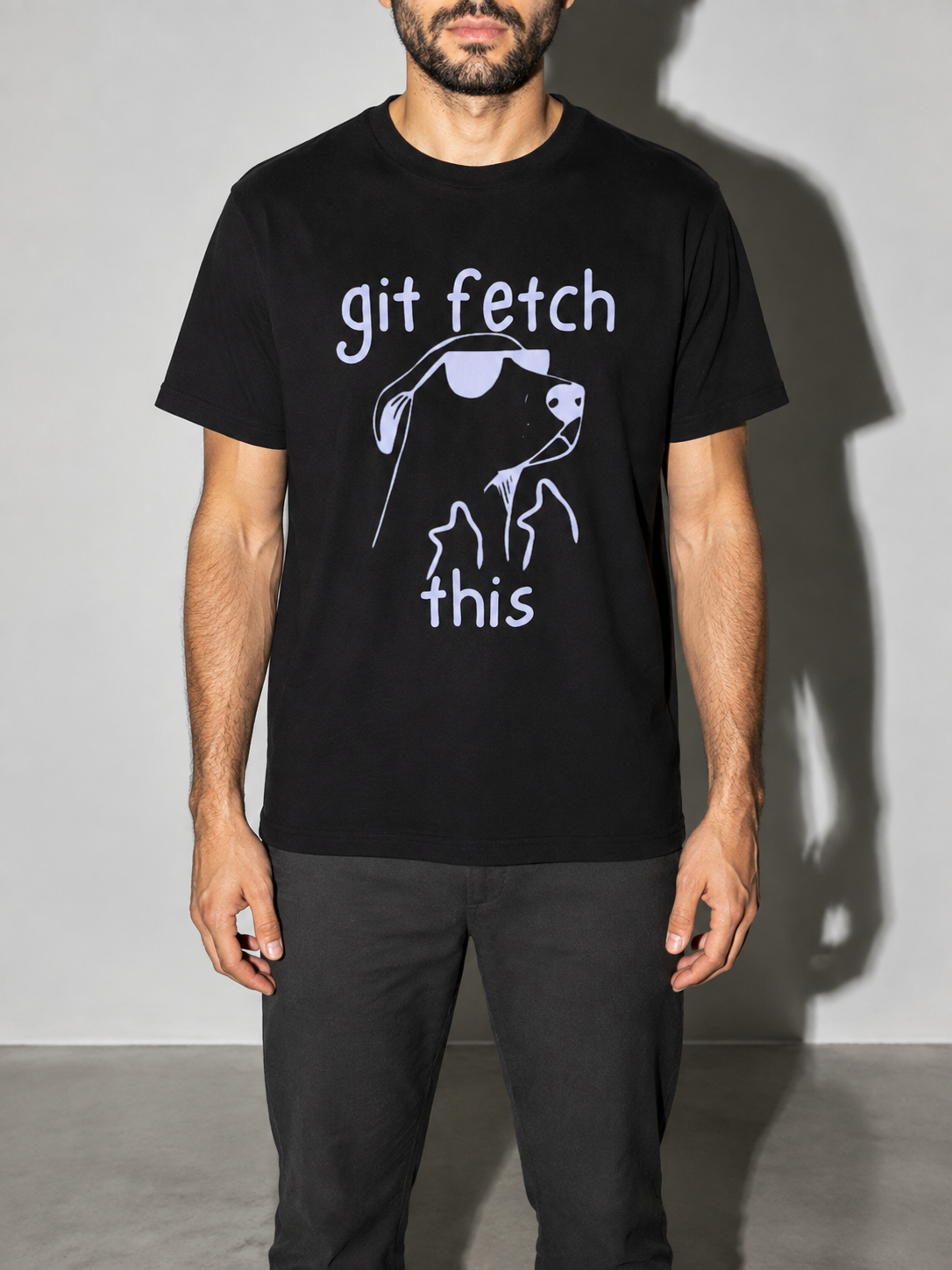 git fetch this Graphic IT Nerd T-Shirt – Black detail