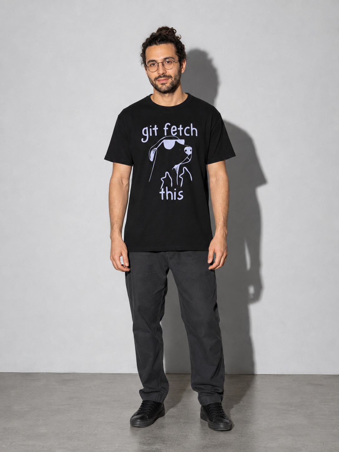 git fetch this Graphic IT Nerd T-Shirt – Black full