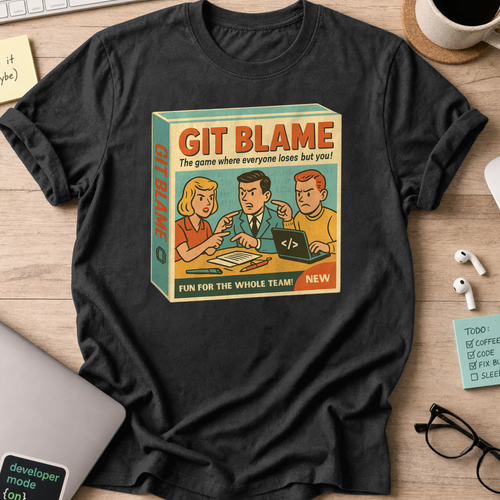 git blame game shirt - Black