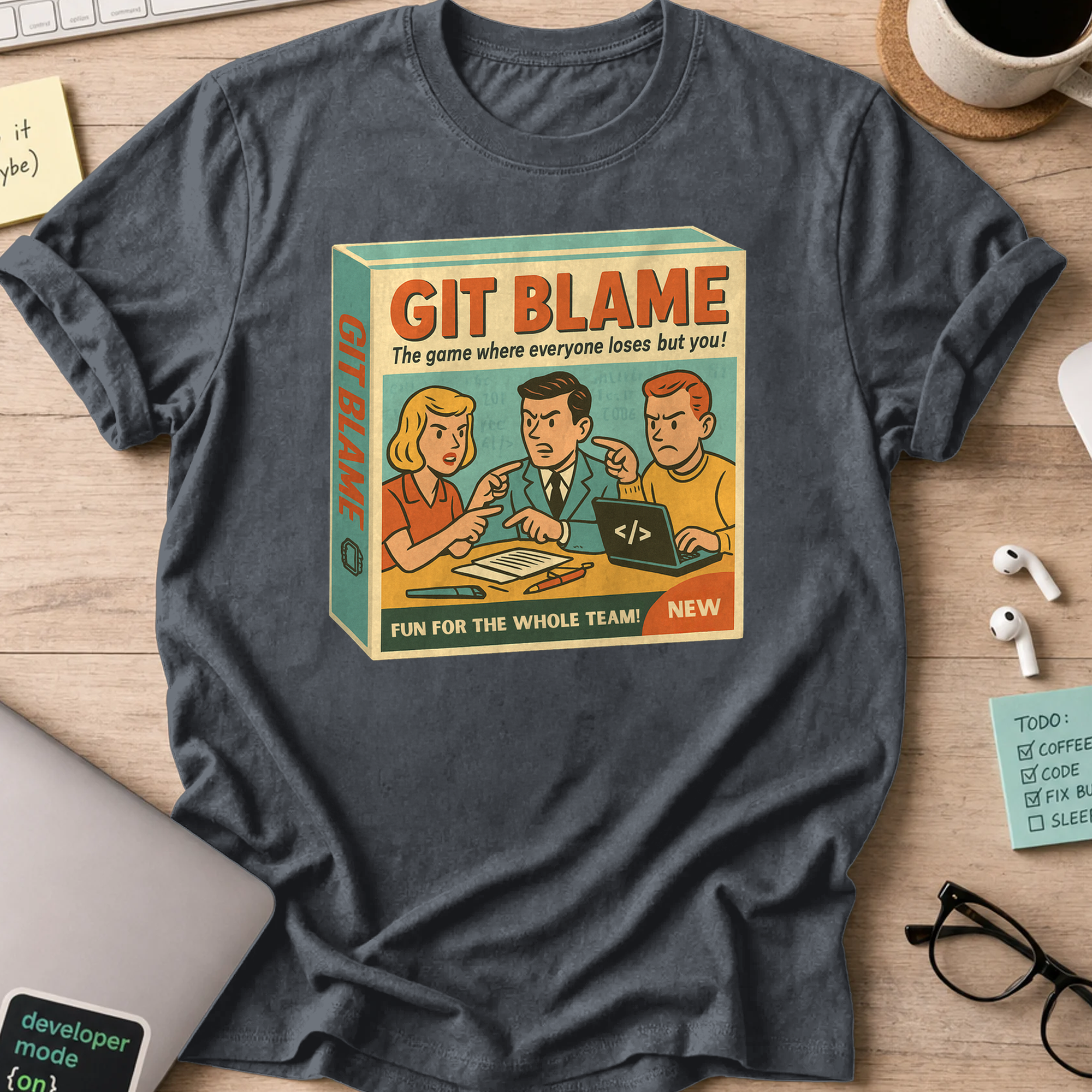 git blame game shirt - Dark Heather