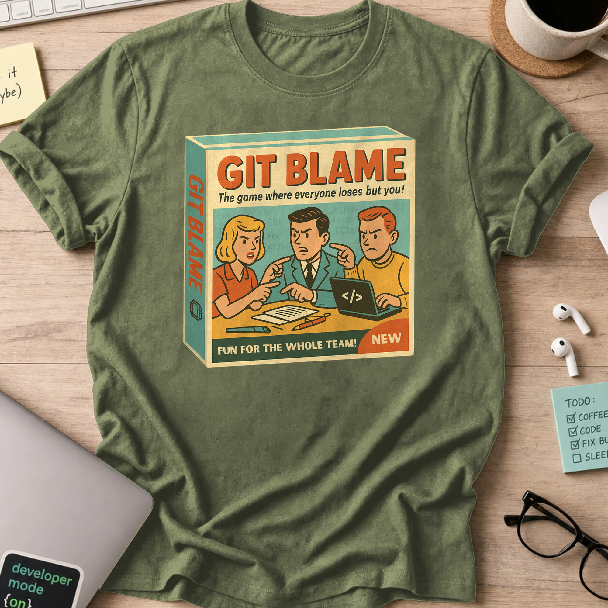 git blame game shirt - Military Green