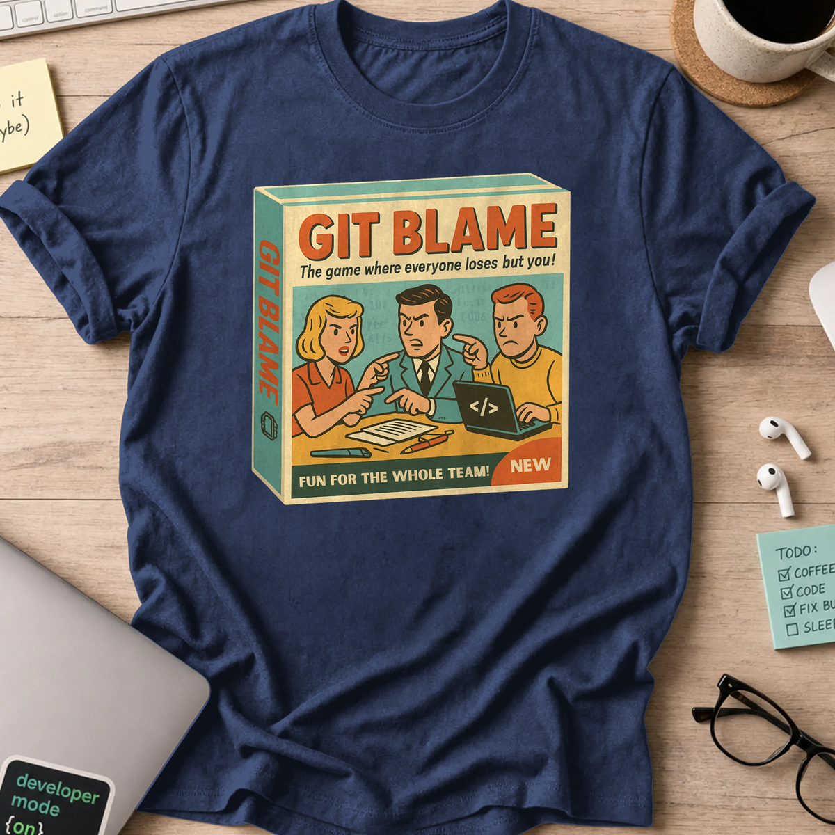 git blame game shirt - Navy
