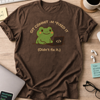 git commit -m "fixed it" shirt - Dark Chocolate