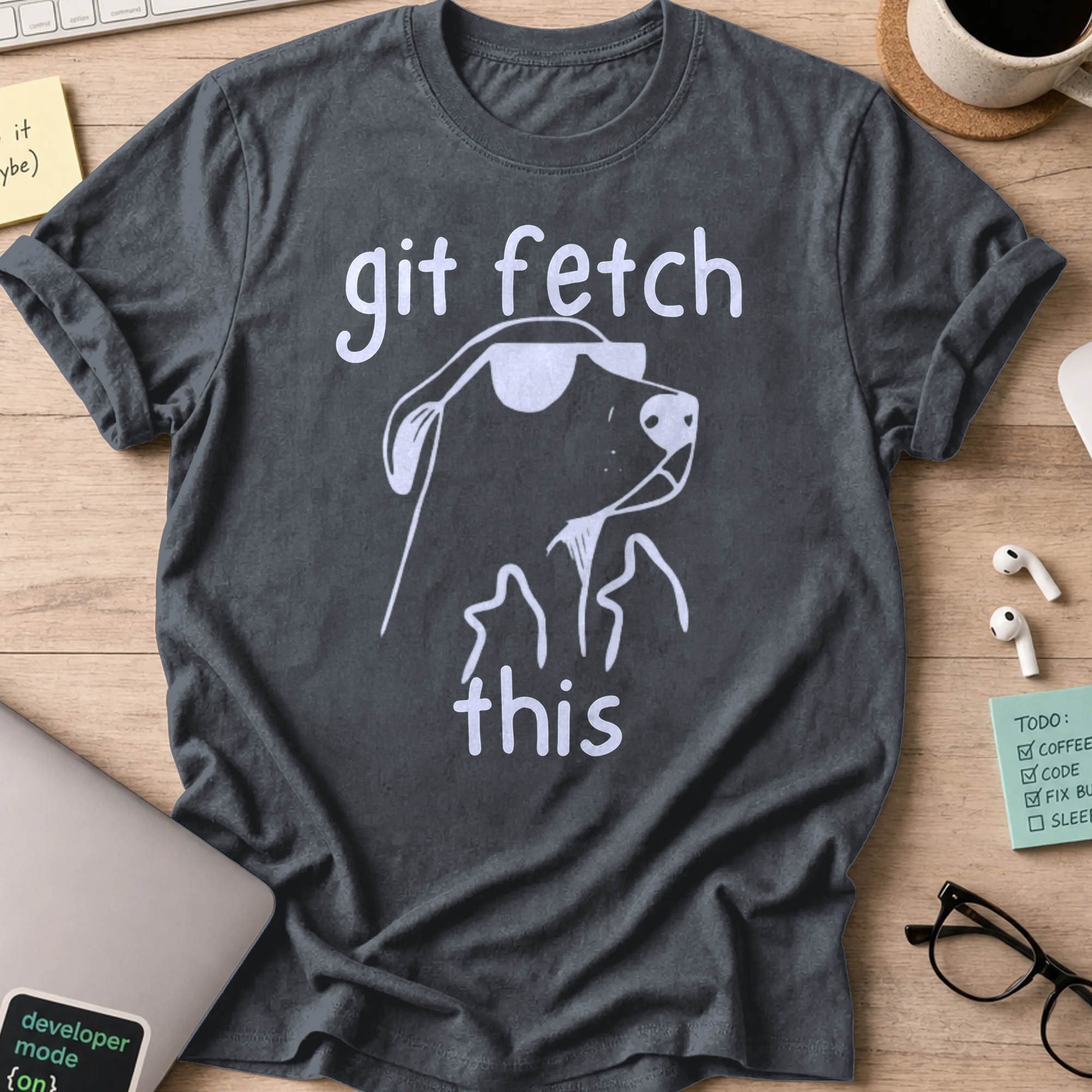 git fetch this shirt - Dark Heather