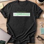Black programmer shirt printed with "github busy proof", a funny developer t-shirt and coding gift for software engineers and coders.