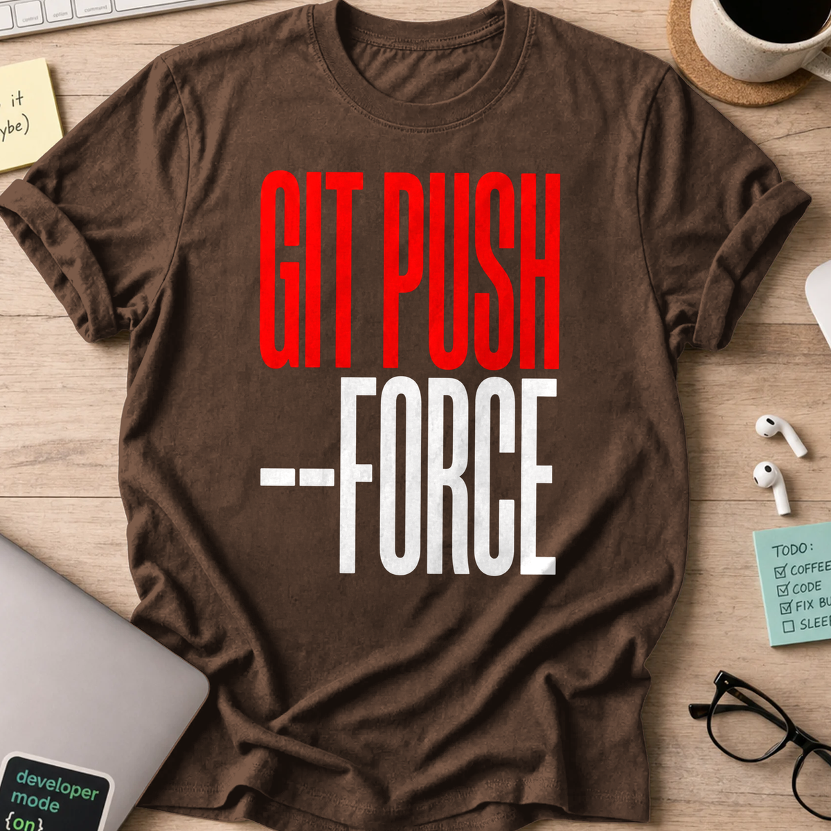 git push --force shirt - Dark Chocolate