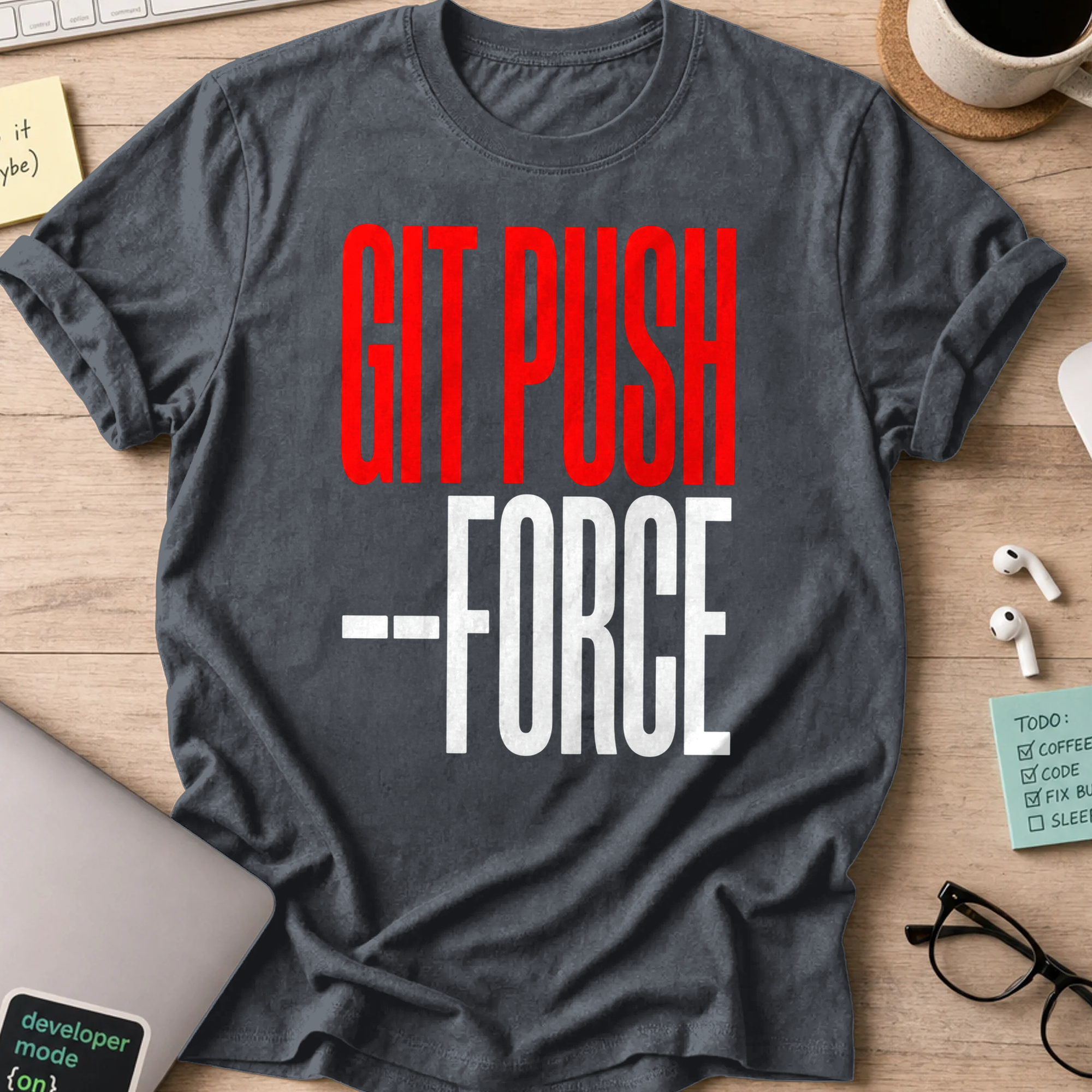 git push --force shirt - Dark Heather