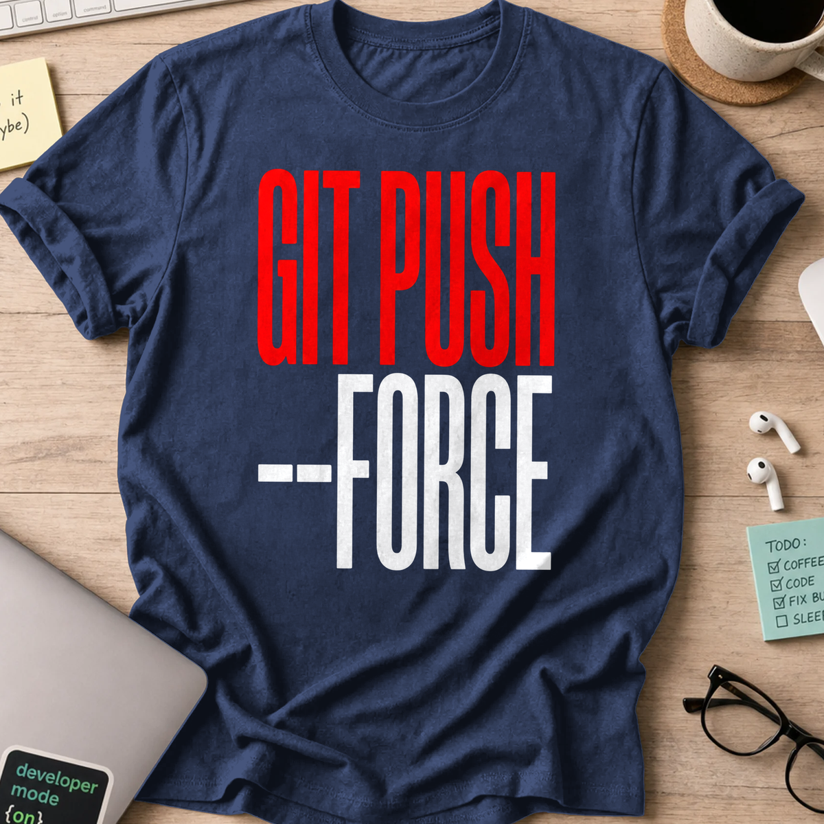 git push --force shirt - Navy