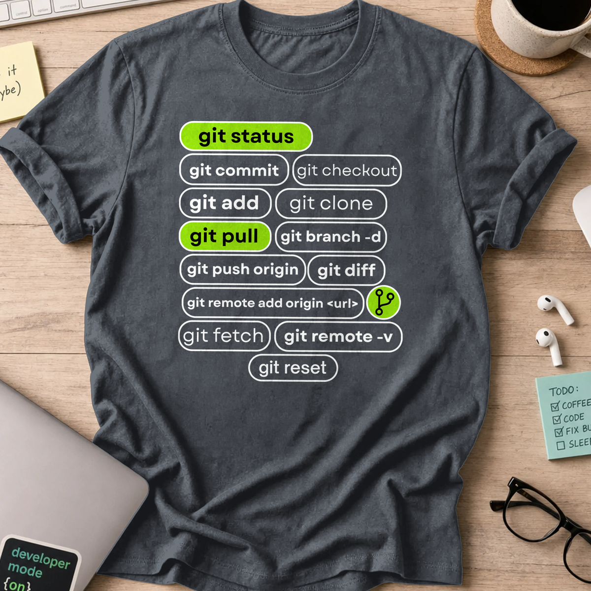 git status shirt - Dark Heather