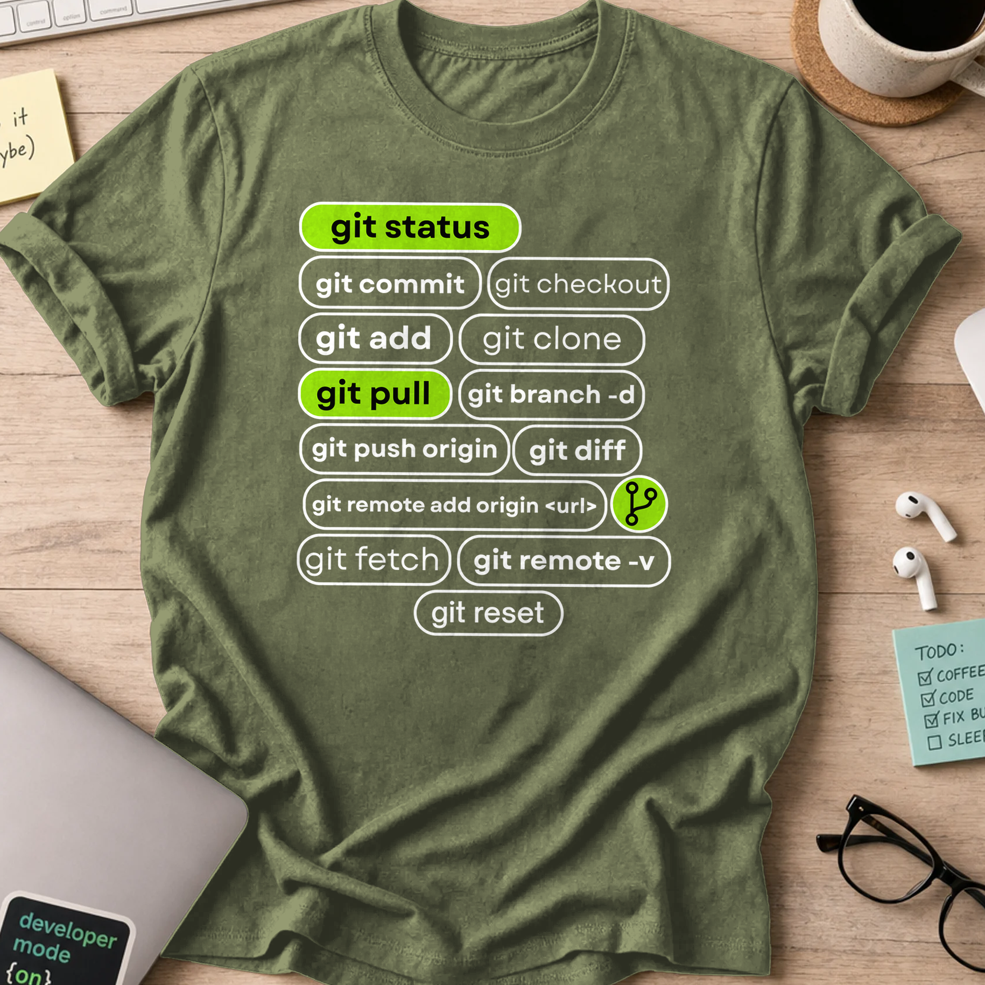 git status shirt - Military Green