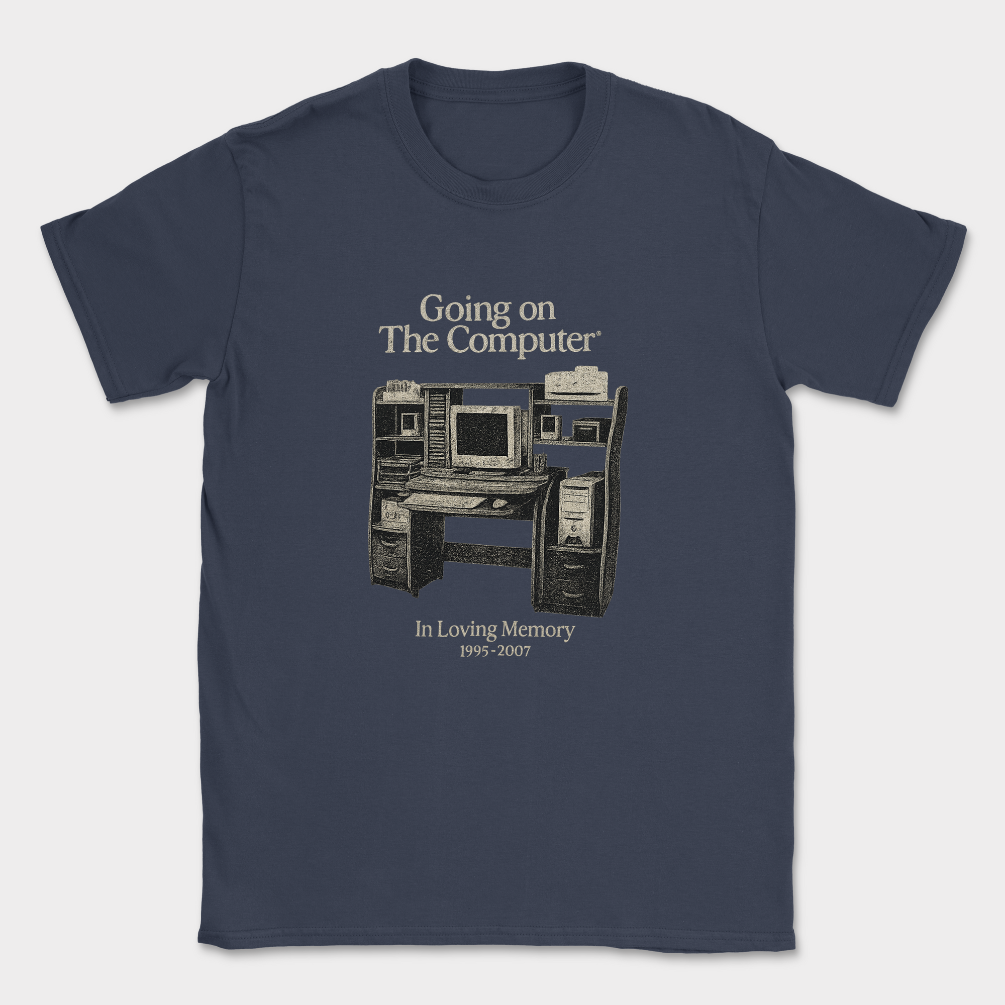 going on the computer shirt — Navy