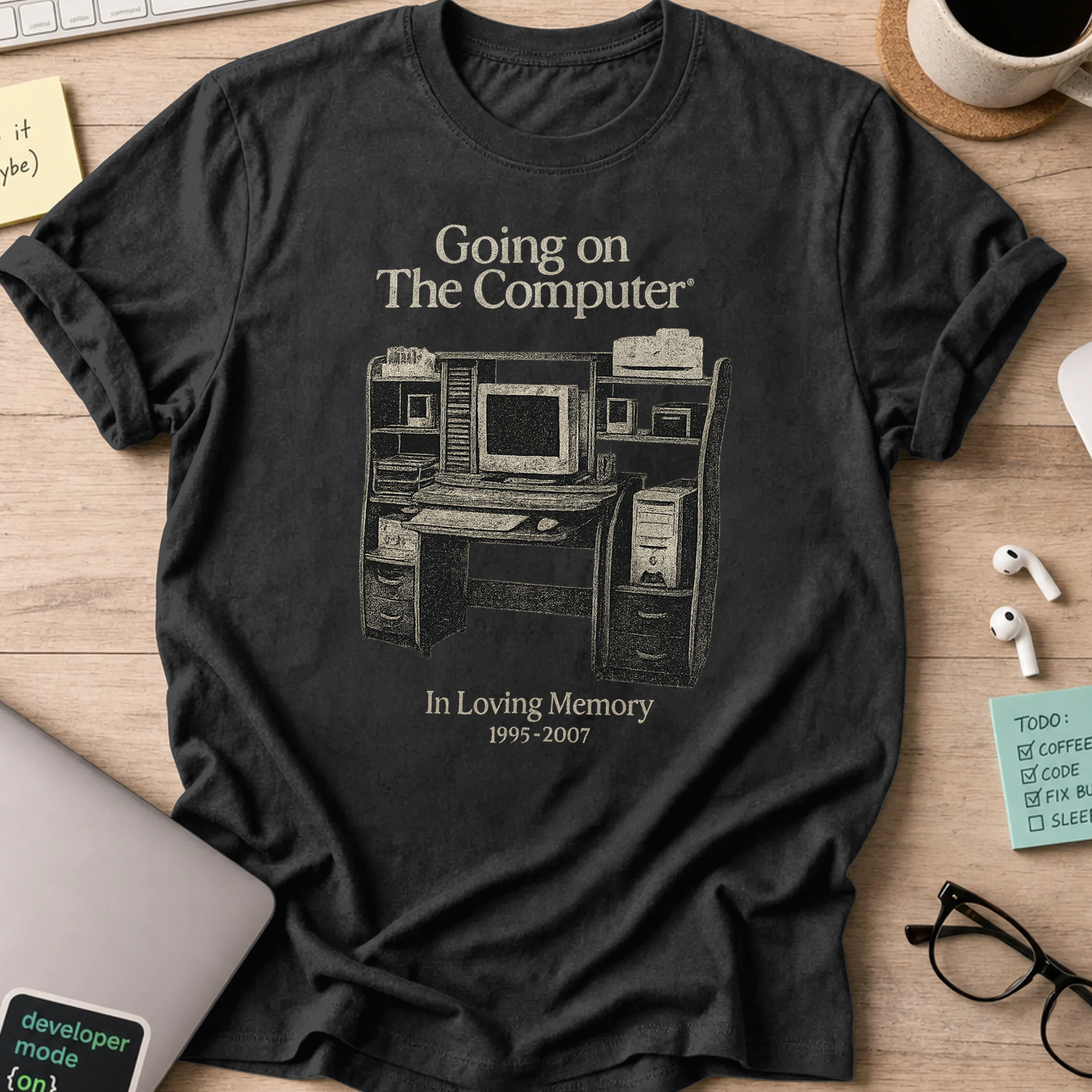 going on the computer shirt - Black