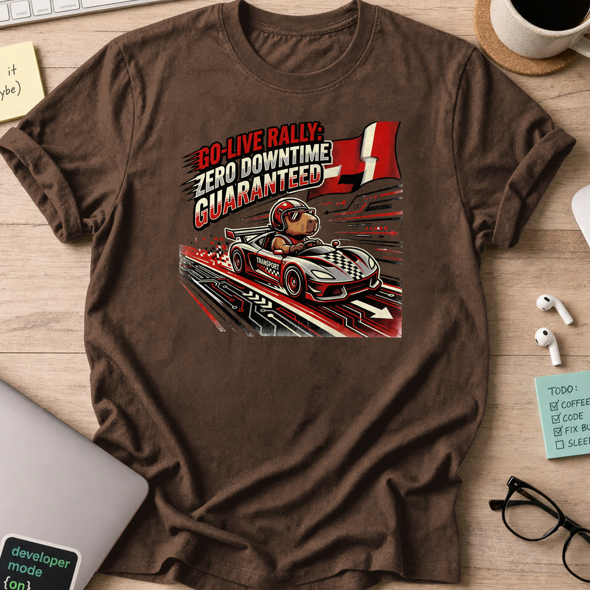 go live rally shirt - Dark Chocolate