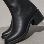 Boots For Women | Mid Calf Block Heel With Closed Toe