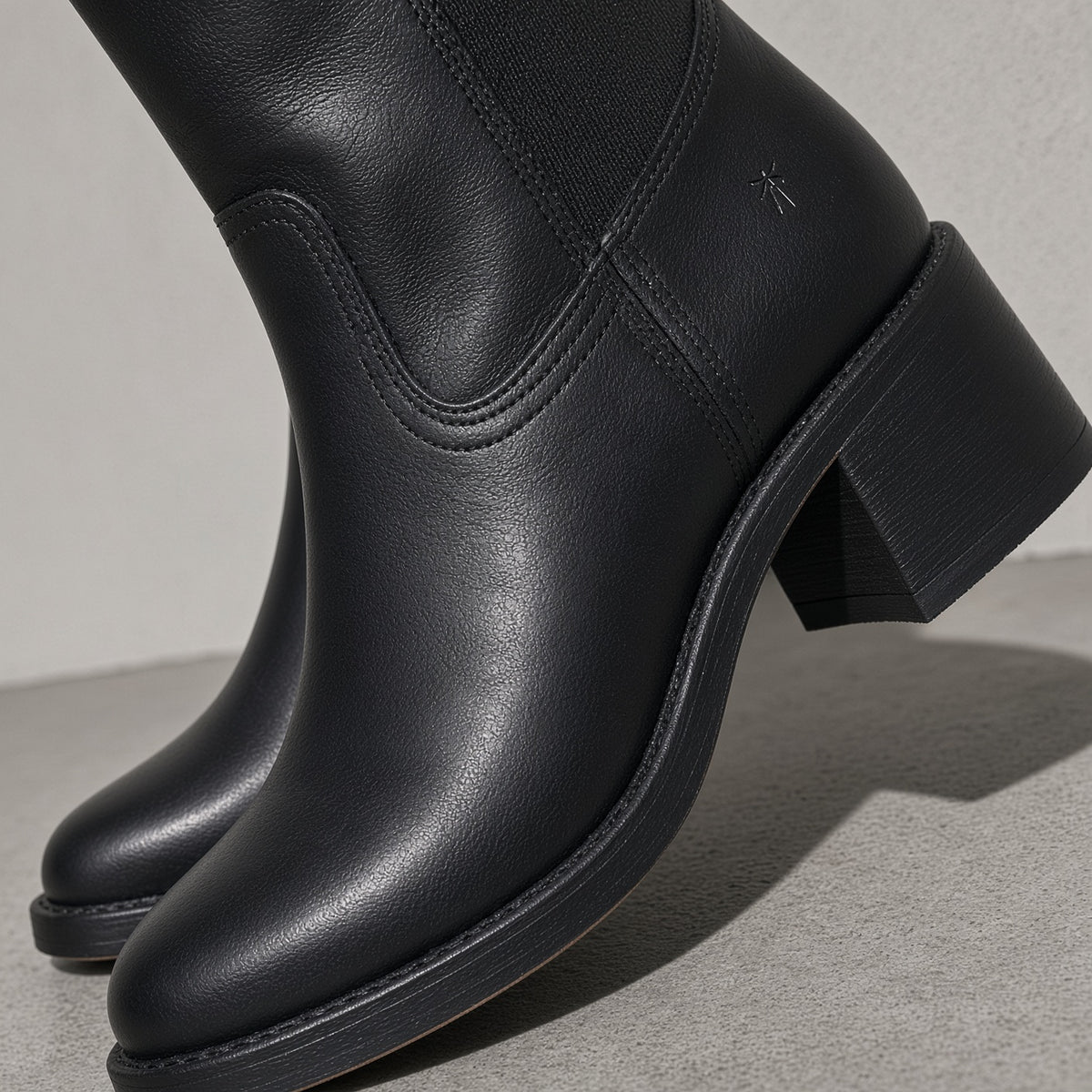 Boots For Women | Mid Calf Block Heel With Closed Toe