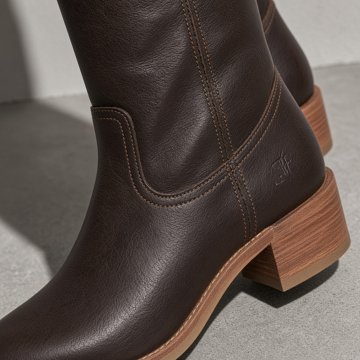 Boots For Women | Mid Calf Block Heel With Closed Toe