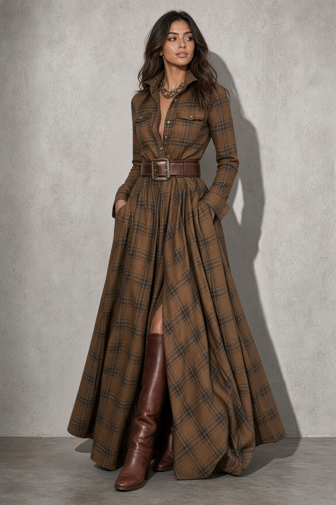Lauren | Classic Belted Button-Up Shirt Dress