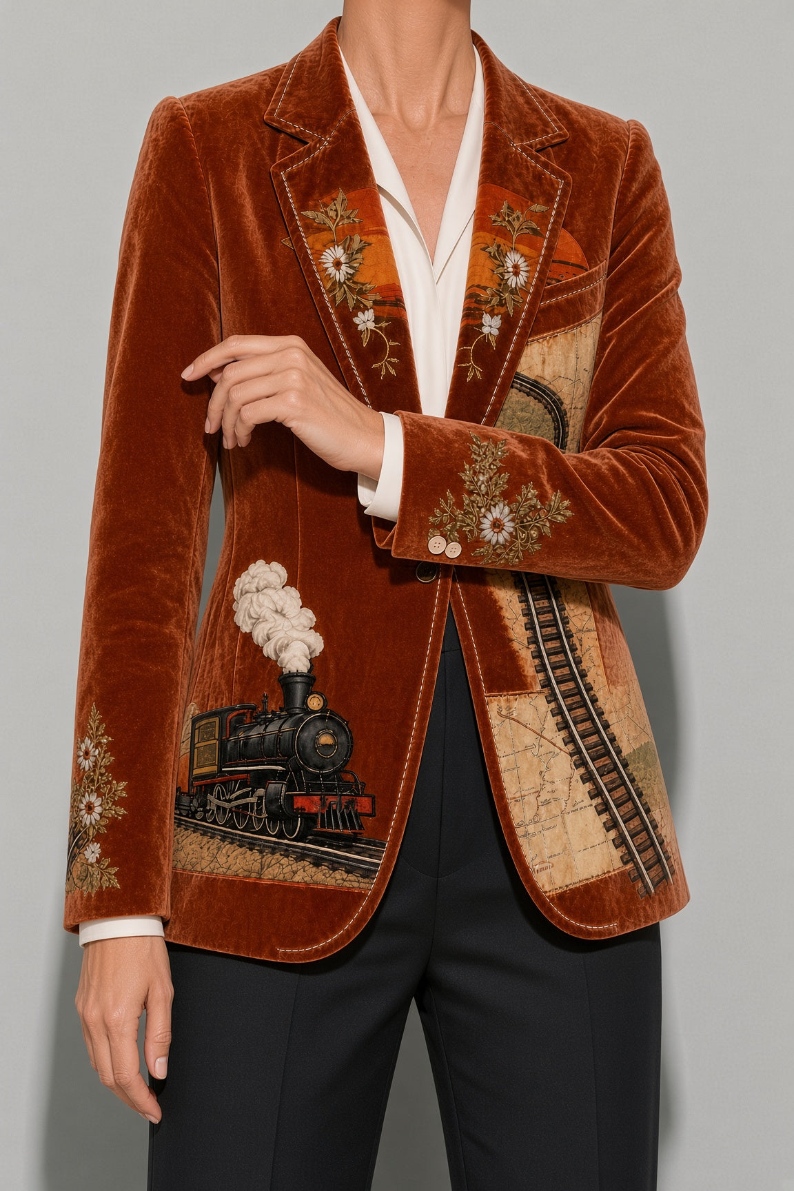 Women's Blazer Western Embroidered