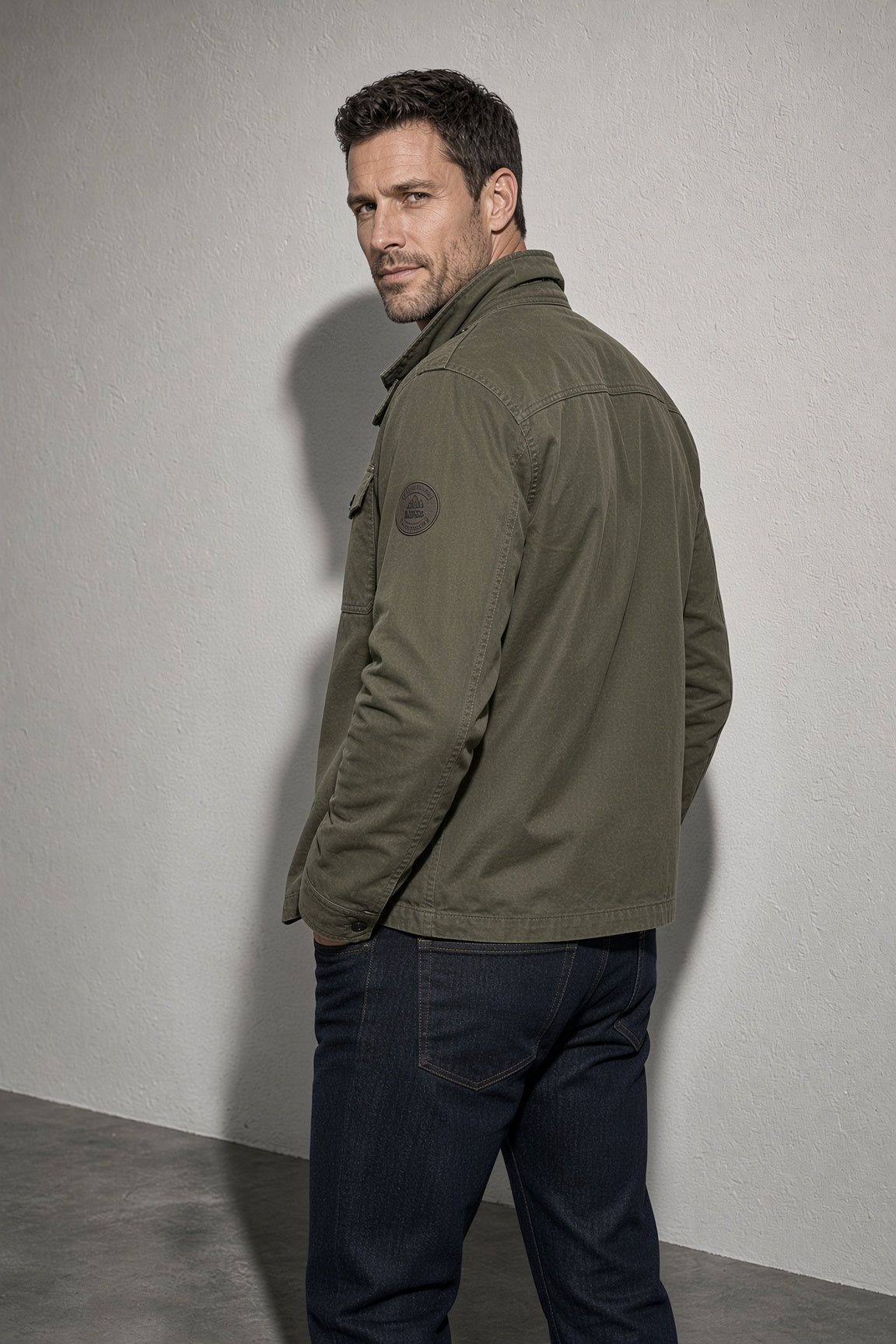 Men's Jacket Four-Pocket Stand Collar