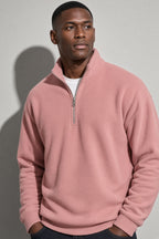Men's Sweatshirt Quarter-Zip Stand Collar