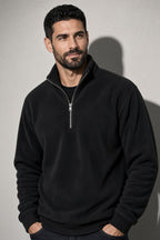 Men's Sweatshirt Quarter-Zip Stand Collar