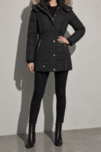 Women's Jacket Puffer Faux Fur Trim