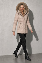 Women's Jacket Puffer Faux Fur Trim