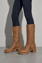 Boots For Women | Mid Calf Block Heel With Closed Toe