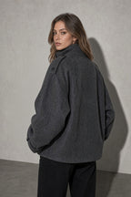 Maia | Women's High Neck Button Front Wool Blend Jacket